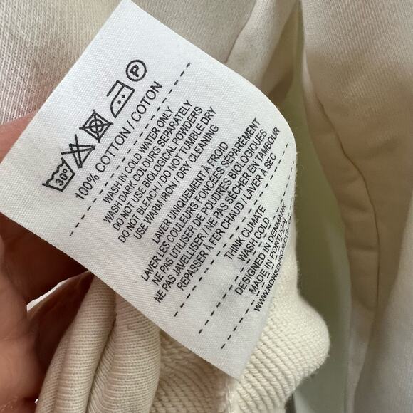 Norse Projects Jorn Quarter Zip Pullover Small Mens Cream Relaxed Casual Preppy - Picture 6 of 9